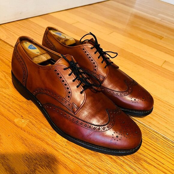 ALLEN EDMONDS Shoes Mens 10.5 D Ashland Walnut Brown Wingtip Oxford Derby - Picture 3 of 16